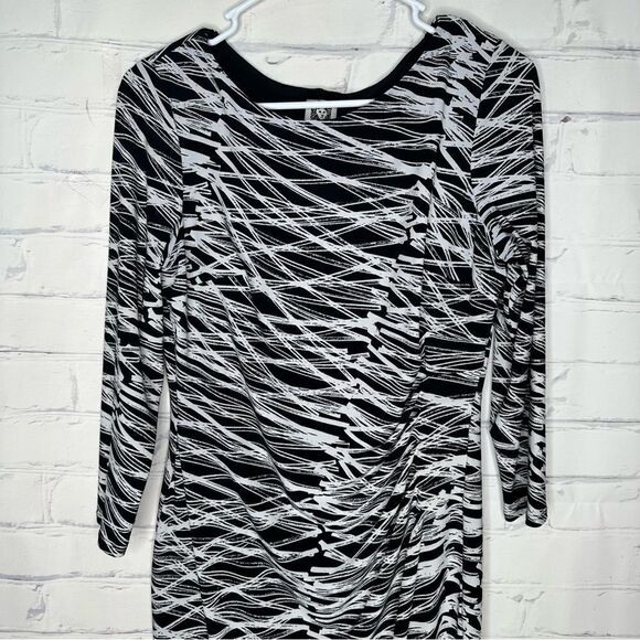 Anne Klein size 6 black & white dress - Picture 4 of 6